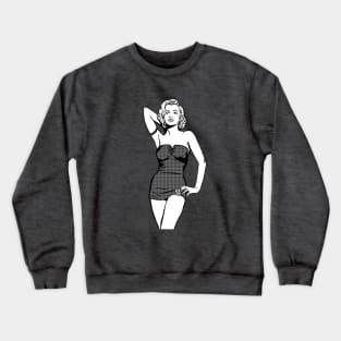 Marilyn Line Drawing -white block Crewneck Sweatshirt